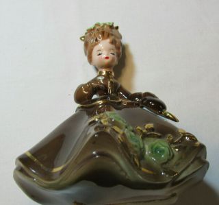 Vintage Josef Originals Lady Figurine With Brown Dress