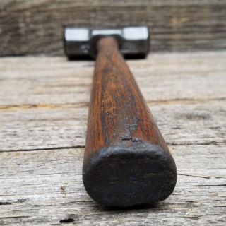 Vintage M2 Blackmithing Hammer w/ Wood Handle - 4 LB Mini Sledge Double Faced 3