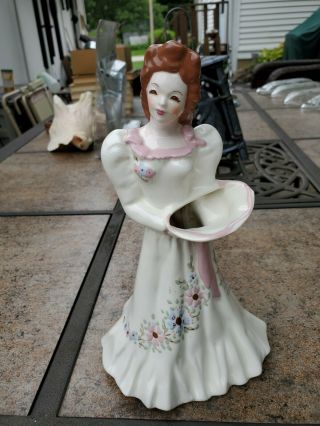 Vintge Florence Ceramics Figurine Lady Vase/planter Pasadena Calif Hand Painted