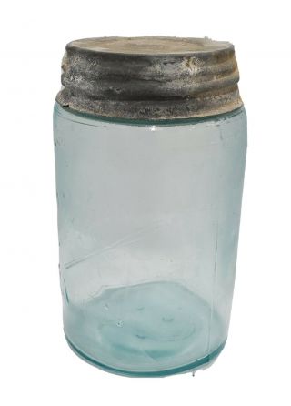Blue Pint Ball Mason Jar With Zinc Lid