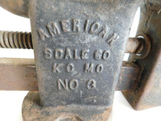 Vintage Blacksmith Vise Anvil American Scale Co.  No.  3 KC.  MO 3 