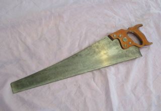 Vintage Disston 26 Inch 7 Ppi Hand Saw - With Handle