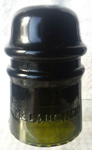 Vnm Olive Green Blackglass Cd 121 Mclaughlin No.  16 Insulator W/ Rdp