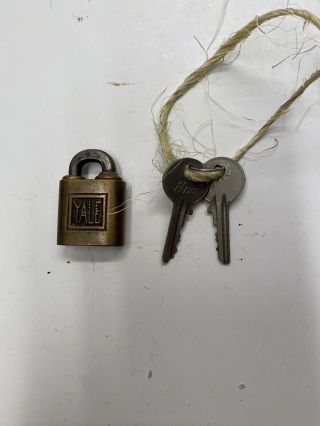 Vintage Yale & Towne Y & T Brass & Steel Padlock With Keys