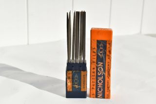 12 Vintage Nicholson Round Handle Needle Files Xf 5 1/2” Assorted No.  2 Usa