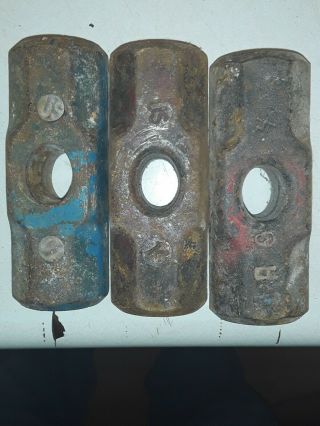 . 4 Pound Sledge Hammer Heads Marked U.  S X3.  Roughly 5 " Long.