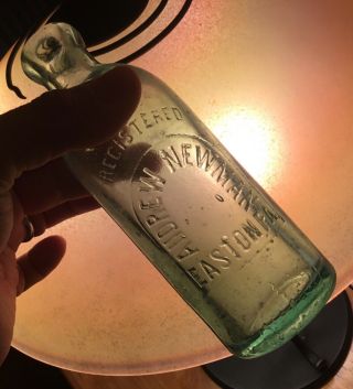 1800s Hutch Soda Bottle Embossed Andrew Newman Easton Pa Advertising