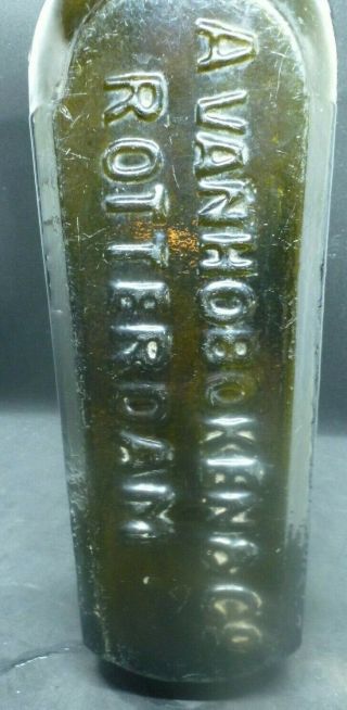 Large Black Glass Early Blob Top Gin Avan Hoboken & Co Rotterdam Avh Seal