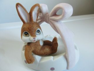 Vintage Lefton Easter Bunny Rabbit Trinket Box 02738 Figurine1983 Candy Dish