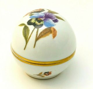 Vintage Egg Shaped Limoges Hand Painted French Porcelain Flower Trinket Box 2