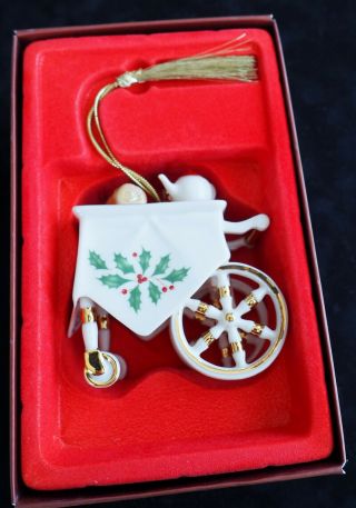 Lenox " Holiday Home Teacart " Christmas Ornament