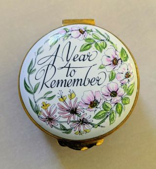 Crummles " A Year To Remember " Enamel Box,  Floral