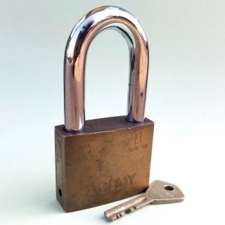 Vintage Abloy Padlock 3075/3076 Enforcer Brass Locksport Locksmith High Security