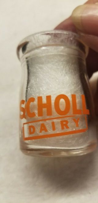 Scholl Dairy From Michigan City Indiana Creamer Orange Applied Colored Label