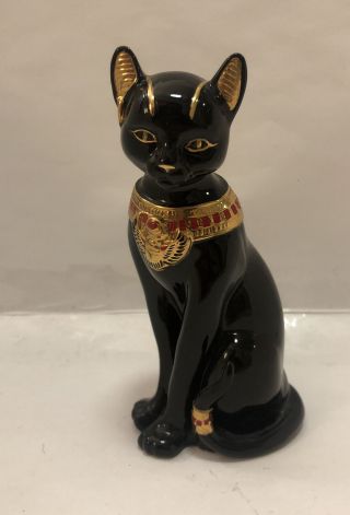 Vintage Lenox 1995 Bastet The Egyptian Black Cat Porcelain 24k Gold Figurine