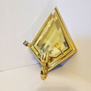 Partylite Infinity Sconce Solid Brass Beveled Glass Mirrored Wall Sconce Retro