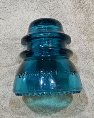 Insulator Hemingray No 42,  Cd 154 (005),  Hemi Blue Glass
