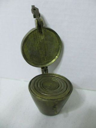 Vintage 6 Pc Set Brass Cup Weights S