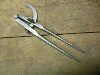 Vintage Cast Steel Wing Dividers Bemis & Call 6 1/2 " Old Scribe Tool