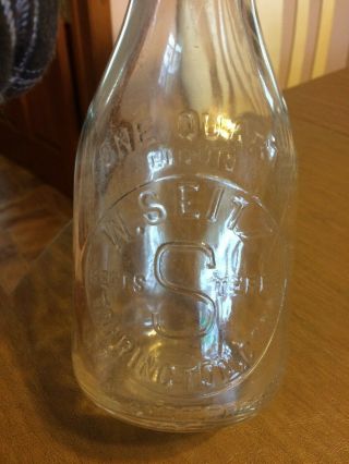 Milk Bottle,  W.  Seitz Torrington,  Conn.  Quart.  1942. 3