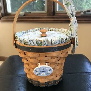 Longaberger 1999 May Series Daisy Basket W/ Liner Tie On & Handle Tie