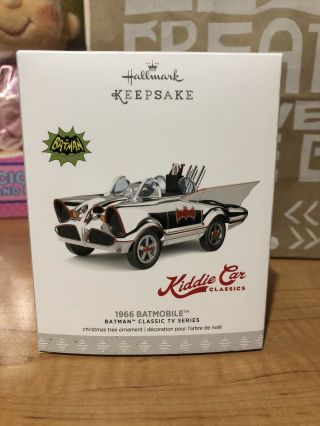 2017 Hallmark Keepsake Batman Kiddie Car Classics Ornament 1966 Batmobile Chrome