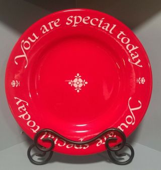 You Are Special Today Plate 14 " Red Vintage The Red Plate Co.  1979 Euc