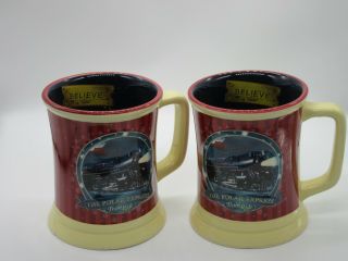 2x Mugs The Polar Express Believe Train Ride Hot Chocolate Big Mugs Warner Bros
