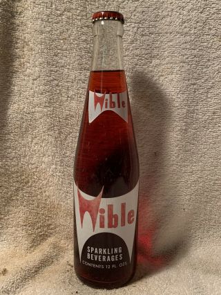 Full 12oz Wible Beverages Black Cherry Acl Soda Bottle Three Springs,  Pa