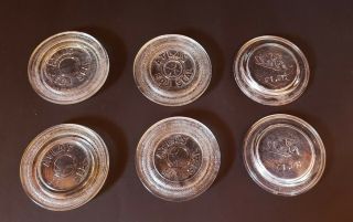 Six Vintage Glass Canning Jar Lids 2 Ball No.  10 And 4 Atlas Edj