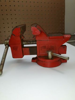 Vintage Fuller 3 1/2” Swivel Anvil Bench Vise With Pipe Grips Made In Japan