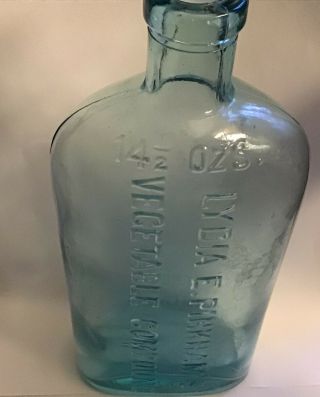Antique Medicine Bottle Cork Top Lydia E.  Pinkham Vegetable Compound Vintage 8”