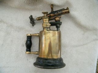 Antique Vintage 1902 Cl Clayton & Lambert Brass Gas Soldering Blow Torch (crack)