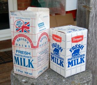 (milk Bottle) Lovely Old Dairy Cartons : Unigate / Brian 