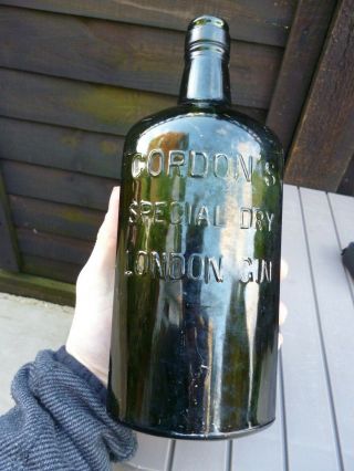 Large Size Vintage Gordons Gin Bottle C.  1930s Boars Head