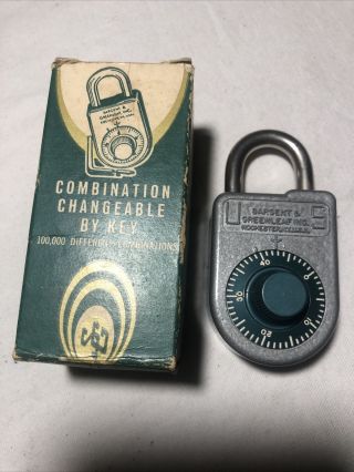 Vintage Sargent & Greenleaf Inc.  Key Changing Combination Padlock 8088