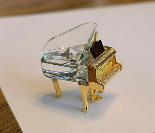Swarovski Crystal Memories Miniature Gold Plated Baby Grand Piano Figurine