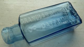 Mid Blue Granular Citrate Of Caffeine Chemists Medicine Bottle C 1910