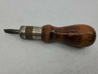 Antique Millers Falls Tools Co No 59 Ratcheting Screwdriver Wood Handle - 1868