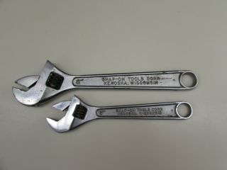 2 Snap On Blue Point Adjustable Wrenches,  6 And 8 Inches