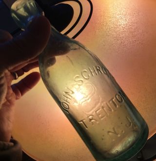 Old Trenton Nj Blob Top Soda Bottle John Schroth 1800s Advertising