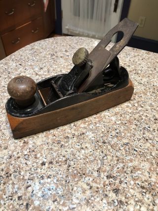 Antique 8 " Stanley 122 Liberty Bell " 76 " Wood Plane Patented 1877 - 1917