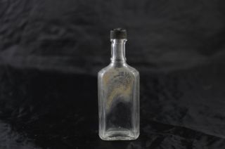 Vintage Jeris Hair Tonic Glass Bottle With Embossed Cap