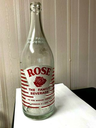 Vintage Soda Pop Bottle - Rose Beverage Co.  28 Oz - Johnston,  R.  I.