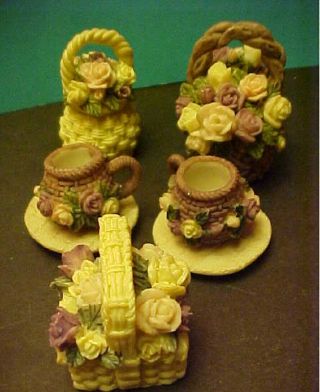 Hearts and Flowers Mini Tea Pot set tray teapot sugar creamer cups saucer 2