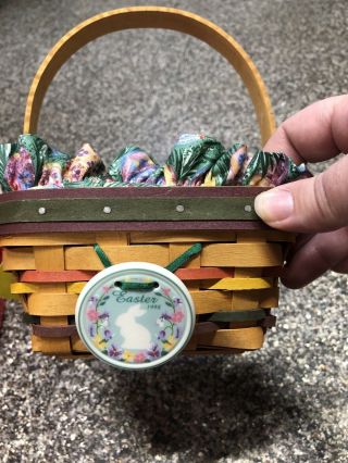 Small 1998 Longaberger Easter Basket With Protector And Liner