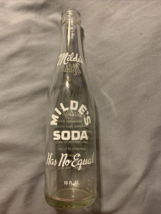 Vintage Milde’s Soda Acl 10oz Soda Bottle By Coca - Cola Jackson,  Mo.  1969