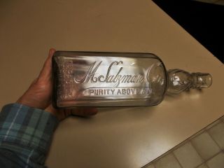 Antique Whiskey Bottle M Salzman Co Purity Above All Lady 