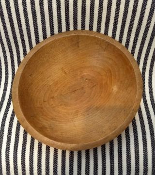 Vintage Wooden Bowl Round 8.  5 " Diameter Approximately 2 " Deep Farmhouse