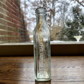 Embossed Medicine Bottle Smith Brothers Cough Syrup Poughkeepsie Ny Aqua